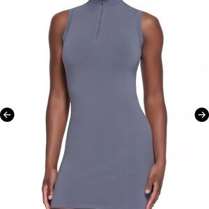 Skims Women's Sleeveless Zip Up Jacket Mini Dress